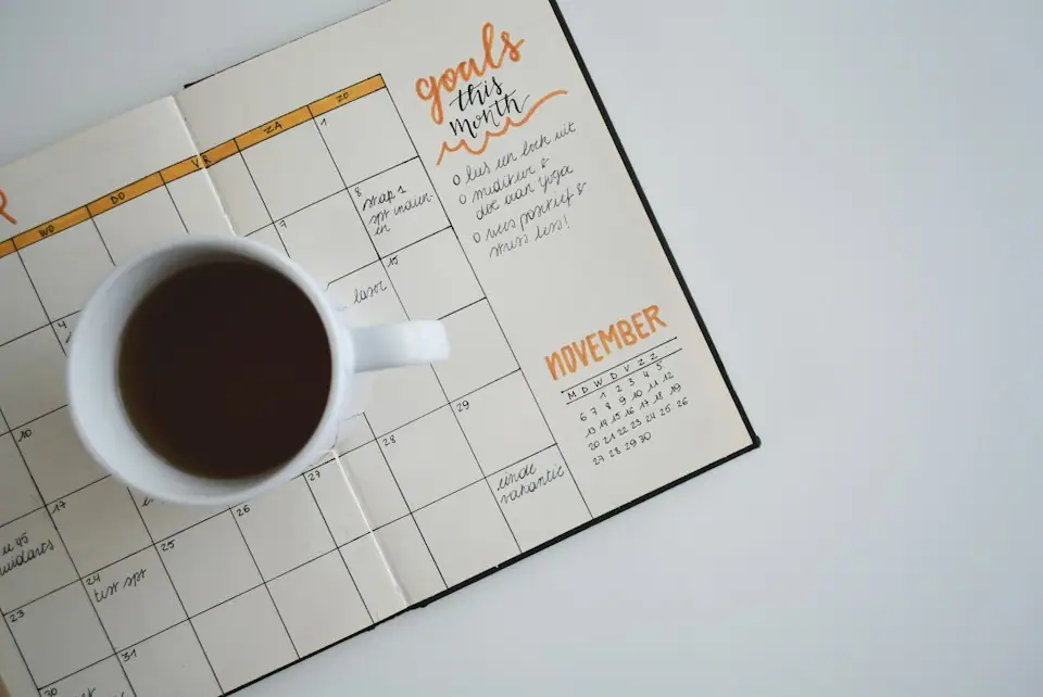 Open calendar for a weekly job search routine