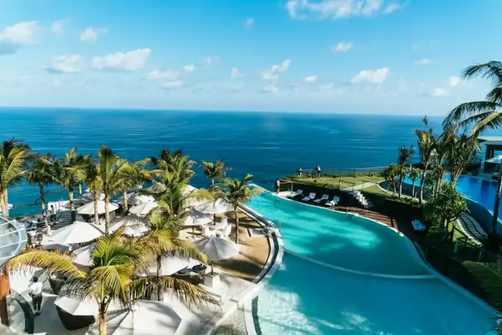 Resort grounds where grooming and uniform rules apply