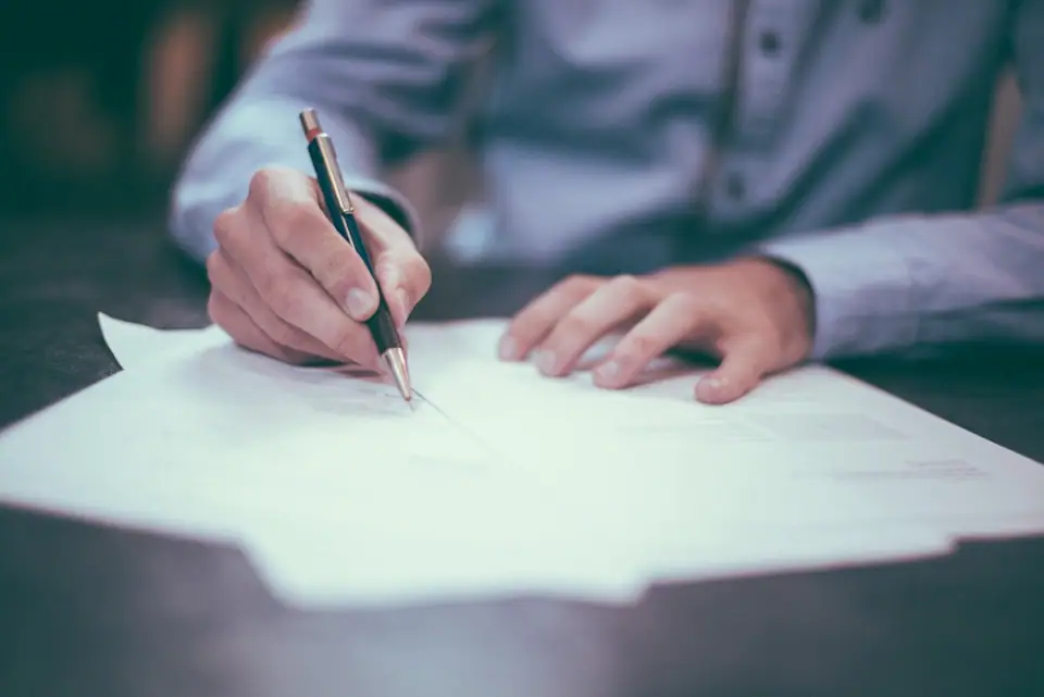 Documents laid out to show work history dates